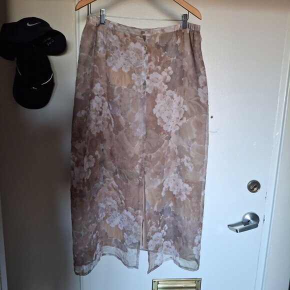 Summer Floral Sheer Lined Skirt - Picture 7 of 9
